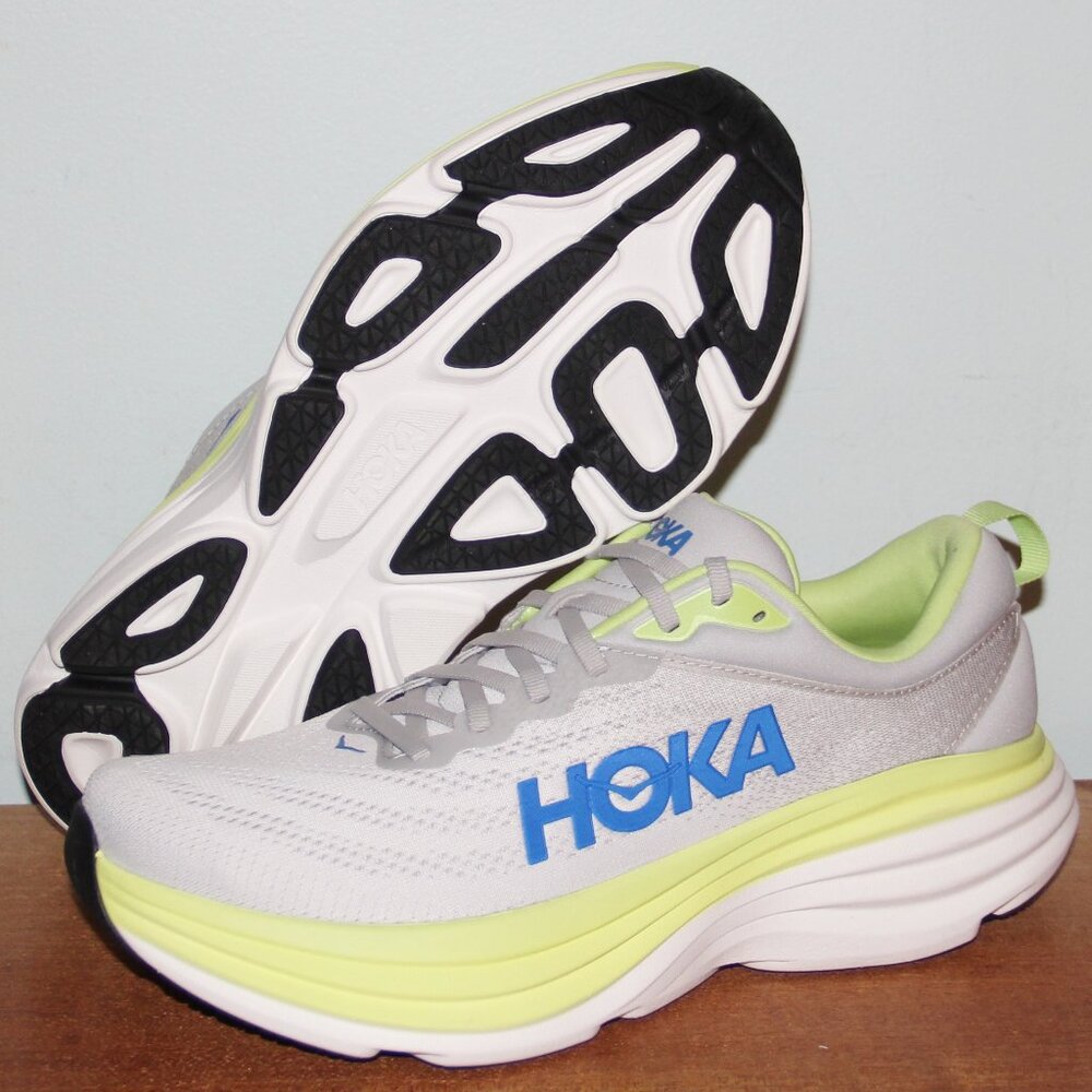 Hoka One One Bondi 8 Running Shoes Mens 10.5 Stardust Lettuce